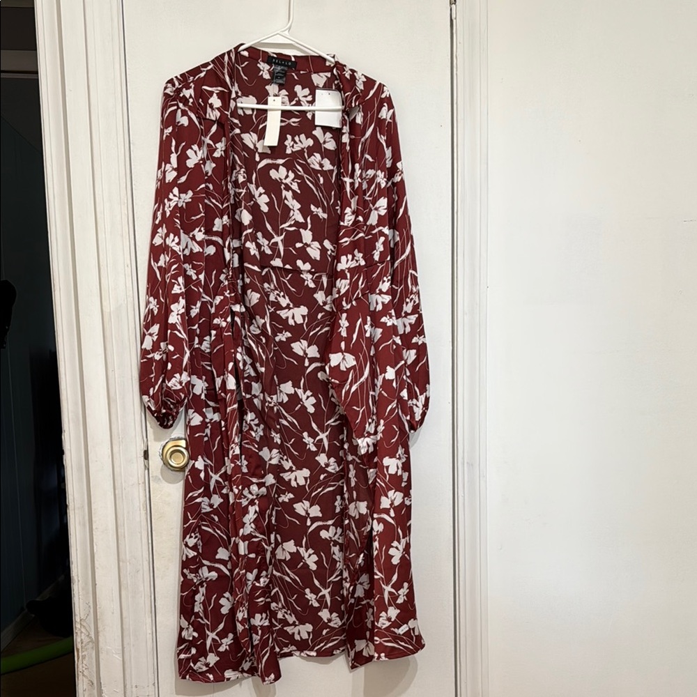 Floral Red and White Dress